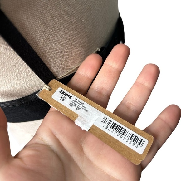 Skims Kim Kardashian Cotton Logo Underwire Demi Soft Bra Soot Black - Picture 10 of 16